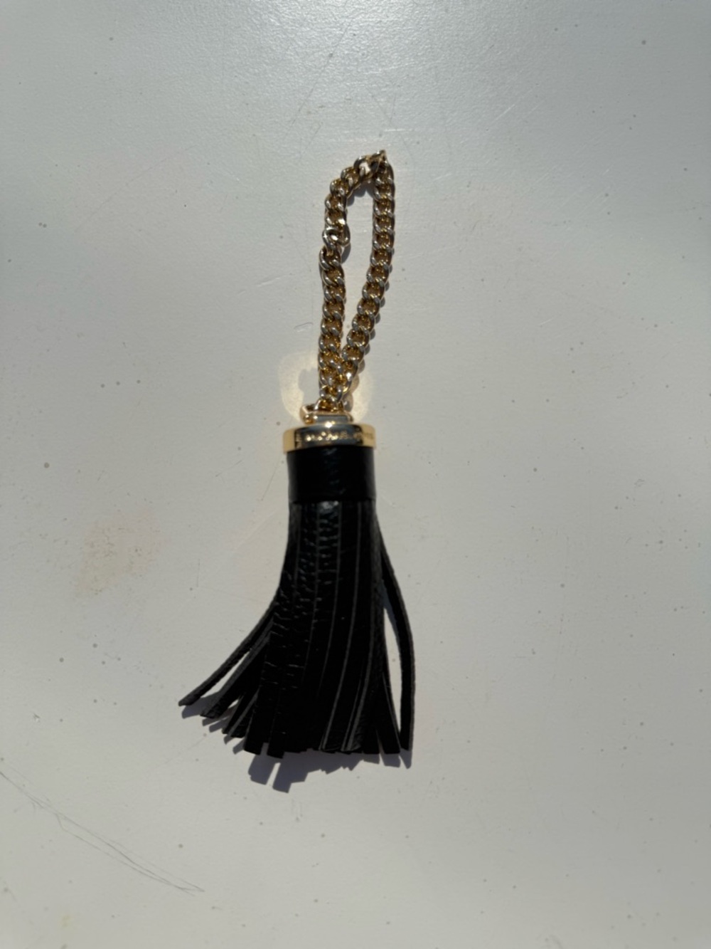 Michael Kors Black Leather Tassel Bag charm
